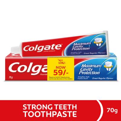 Colgate Maximum Cavity Protection Gel Toothpaste, 70g promo pack