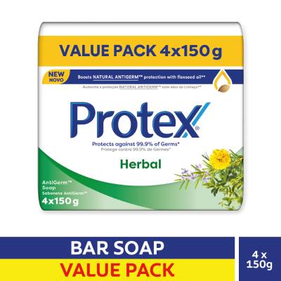 Protex Herbal Bar Soap 4 Pack, 150g