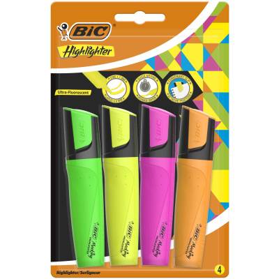 BIC Marking Highlighter Blister 4pcs